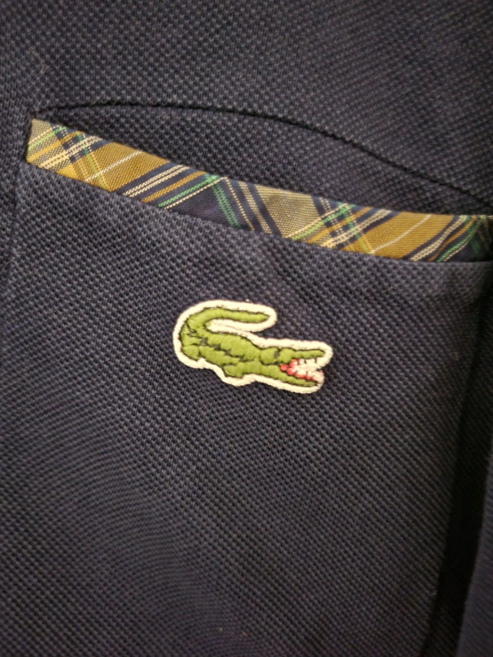Vintage Lacoste Shirt Polo – Made in France – Tartan Details – Size 6 (L/XL) – photo 4